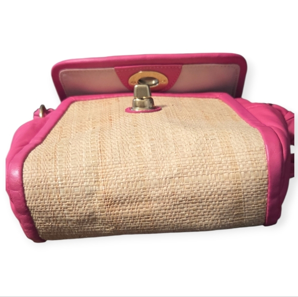 COACH PINK STRAW BAG, Small - Picture 5 of 10
